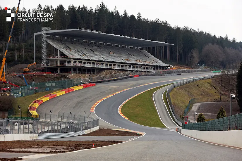 Tracé de Spa-Francorchamps depuis 1979 — virage Eau Rouge