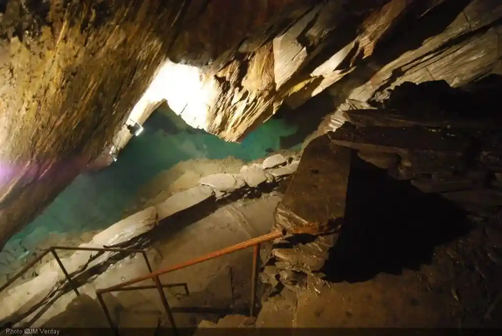 Underground gallery of the former Ardois'Alle slate quarry in Alle-sur-Semois