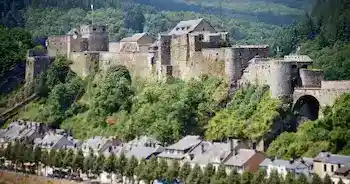 Panoramic view of Bouillon Castle above the Semois