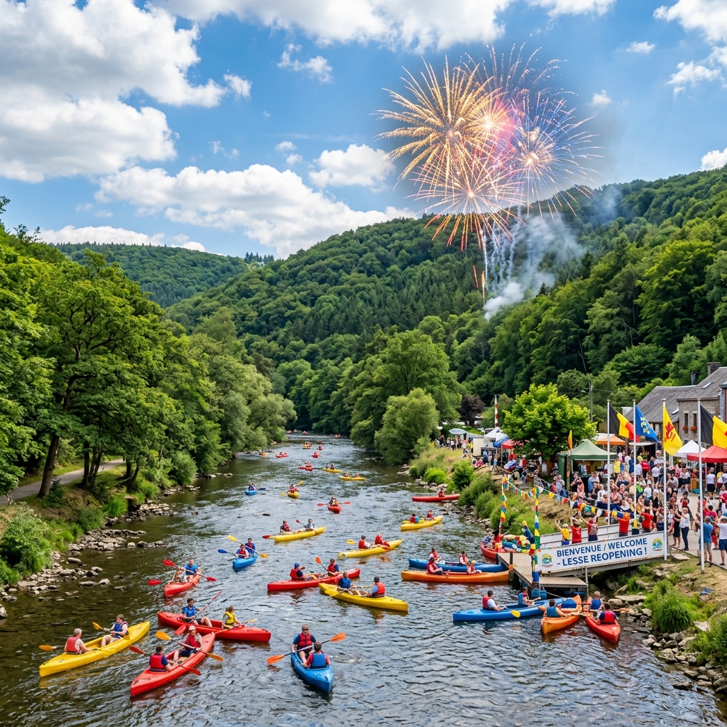 The Lesse has water again — Reopening Kayak Ardennes