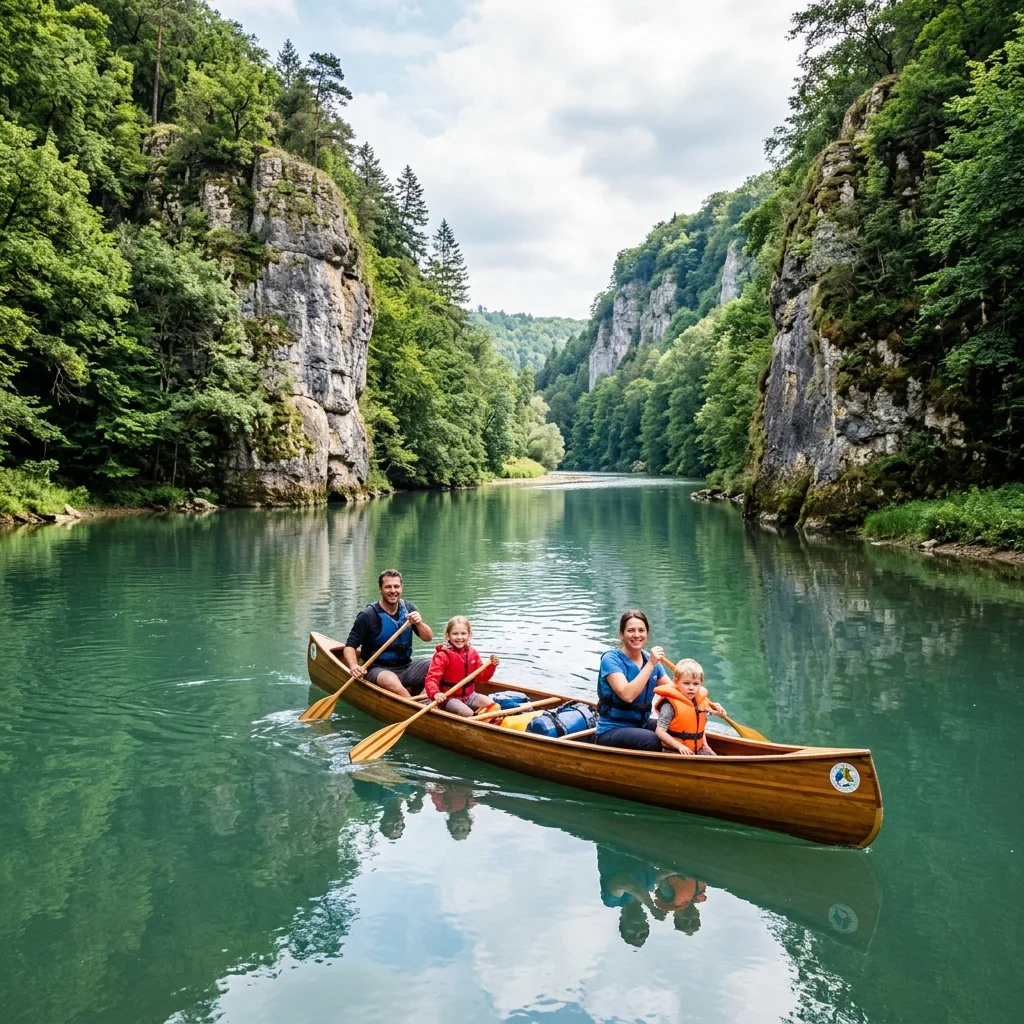 Famille canoë
